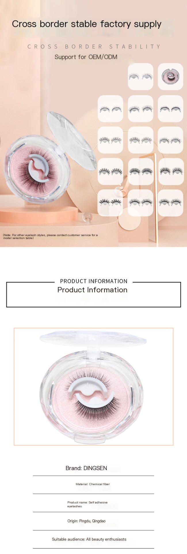 Self-adhesive eyelashes example