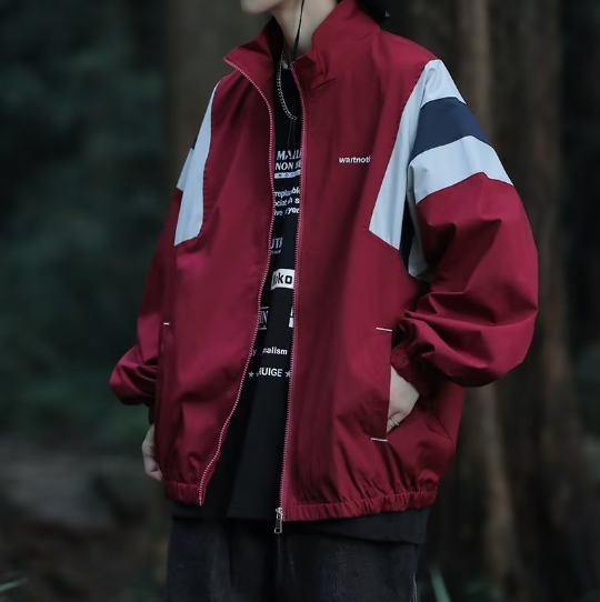 Hip Hop Color-blocked Jacket Image 1