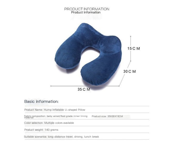 Inflatable U-Shaped Travel Pillow