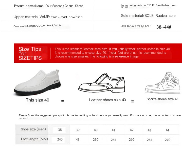 Casual Leather Shoes White