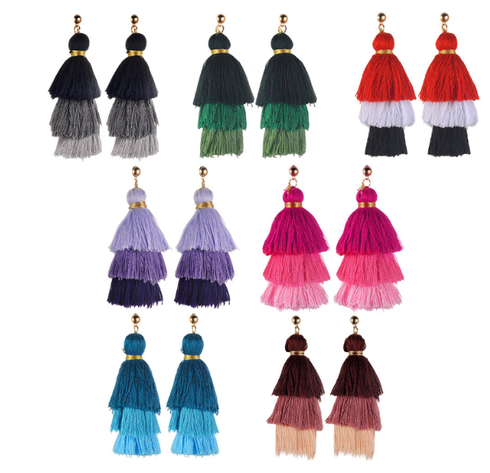 Gradient Tassel Earrings