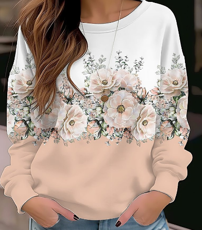 Versatile Floral Pullover