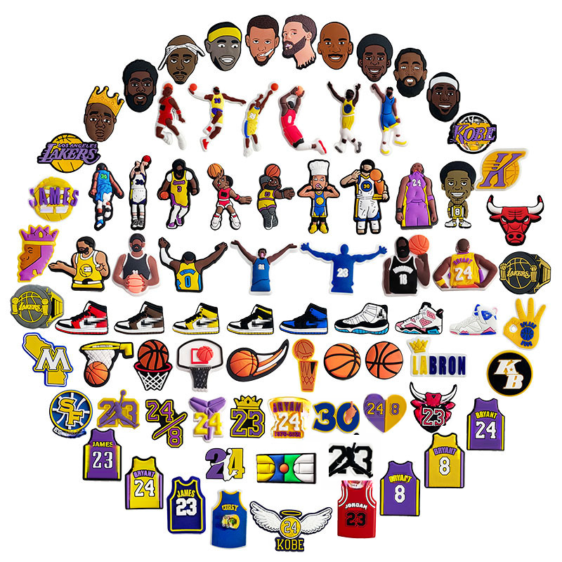 Basketball Kobe Cross-border Hole Accessories Shoe Accessories Shoe Flower Shoe Buckle Hole Bag Bracelet Beach Shoes Sports Decoration image