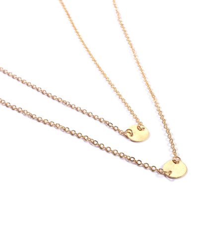 Retro Sequin Necklace - Gold