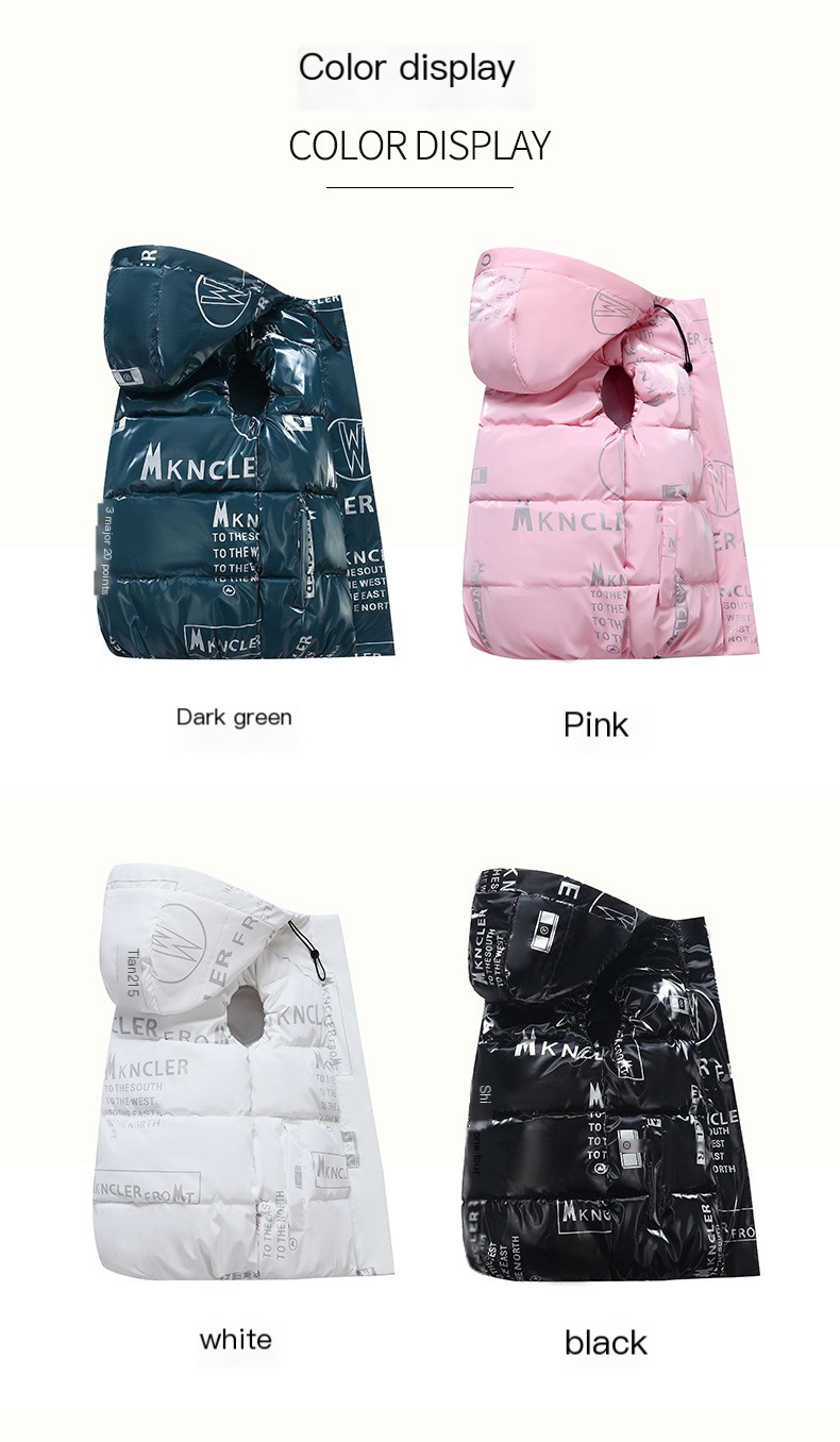 2023 new vest fashion autumn and winter W printed cotton waistcoat parent-child suit children's medium and large children's vest