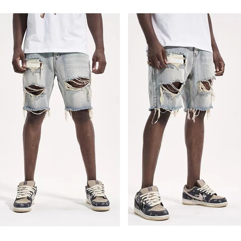 Washed Denim Shorts Style