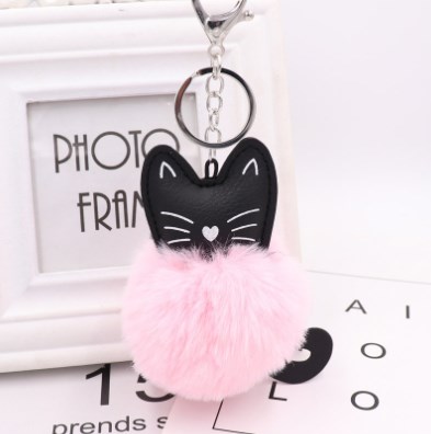 Brown Cat Fur Ball Keychain