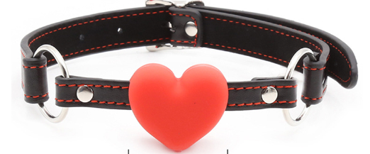 BDSM Hearts Collar with Chain Lead