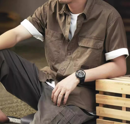 Manhattan Retro Cargo Shirt - Green