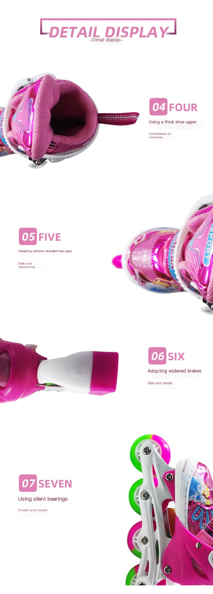 Men's and women's cartoon children's cartoon stitch skates straight row with wings single row roller skates roller skates