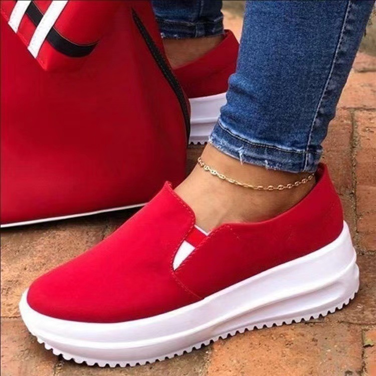 Zapatos de cuña de caña baja con punta redonda 3