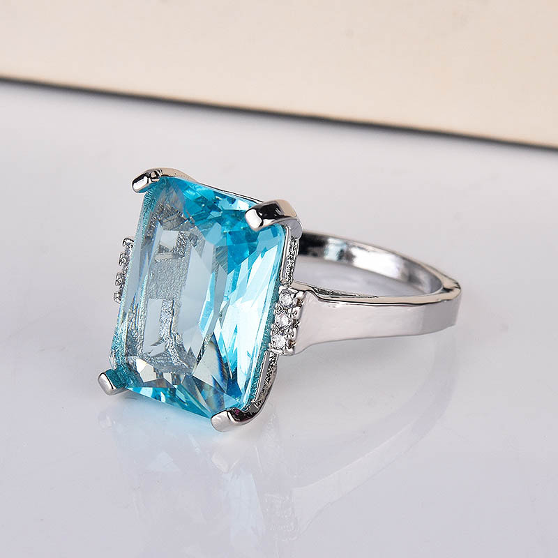 Topaz Blue Zircon Ring Image 4