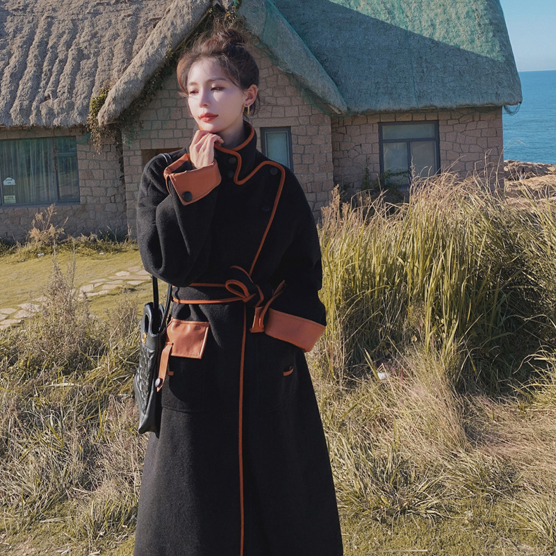 Women's Medium Length Woolen Jacket - Image 3