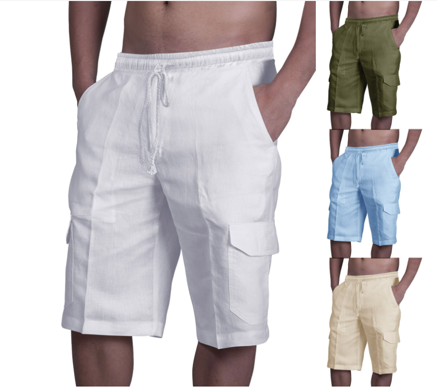 Linen Shorts Multi Pocket