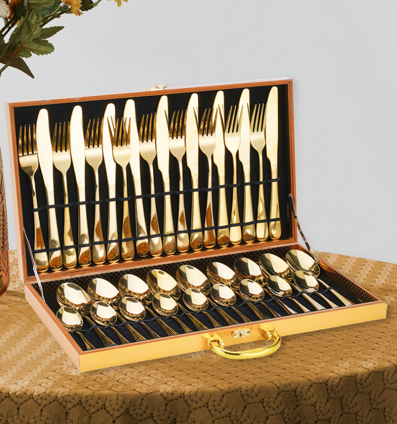 Stainless Steel Steak Knife and Fork Set