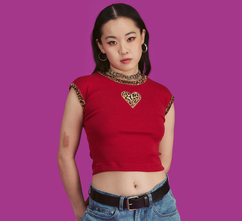 Leopard Print Heart Pattern Crop Top