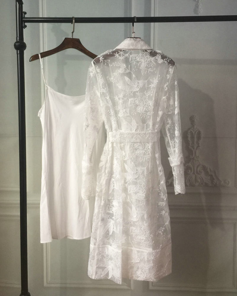 Lace Trench Coat Image 5