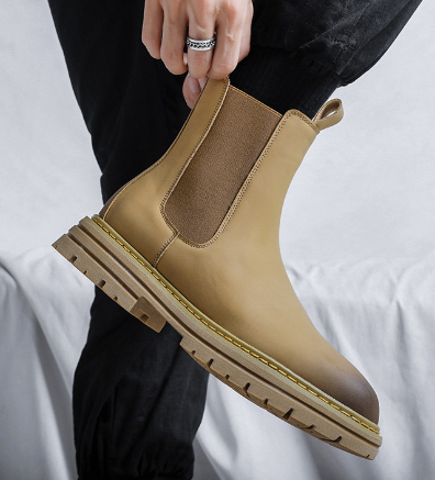 Simple Apricot Fashion Boot Sleeve Short Image 3