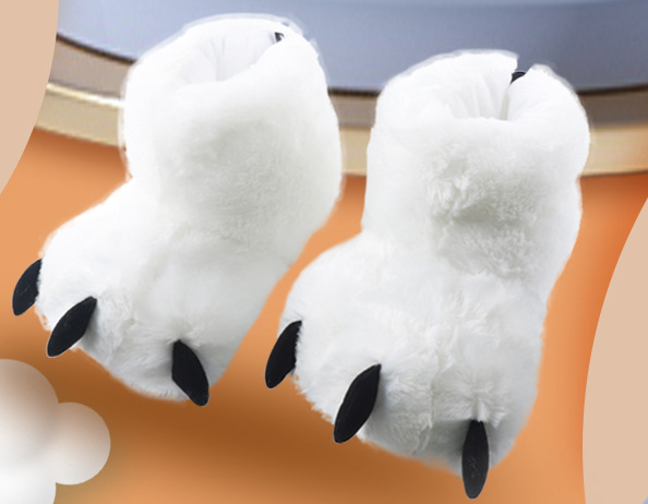 Cute Cartoon Bear Paw Plush Cotton Shoes