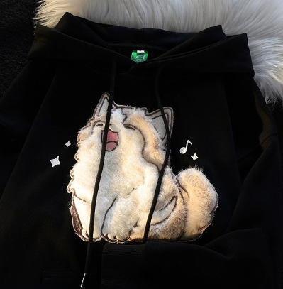 Embroidered Kitten Sweatshirt 5