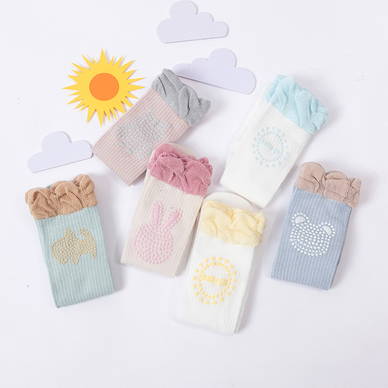 Double Needle Baby Body Socks - Dark Pink Owl