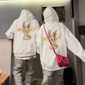 Korean Loose Hoodie in White