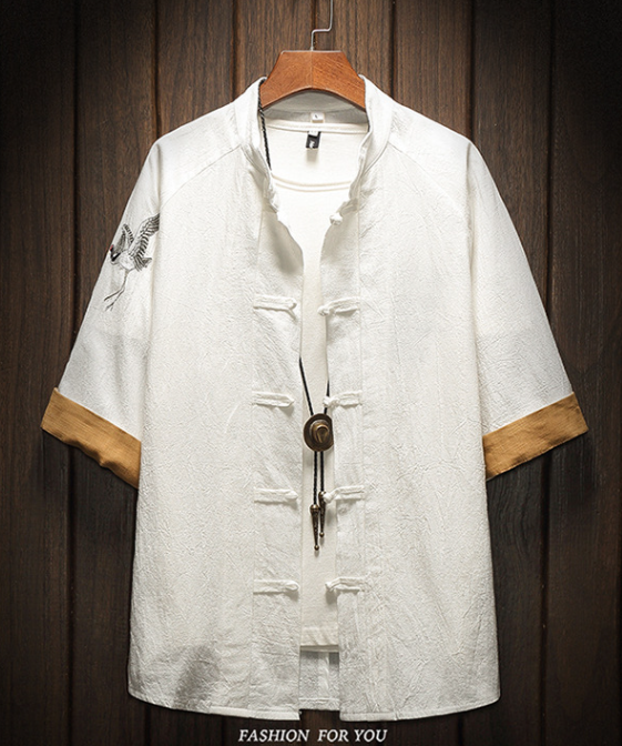 Crane Embroidered Shirt Image 4