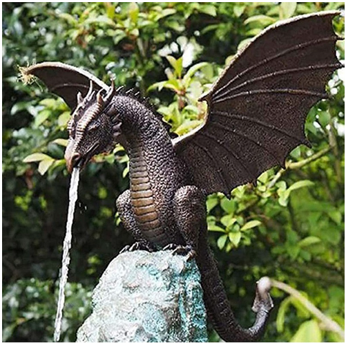 Bronze Fire-breathing Fountain Dragon Sculpture