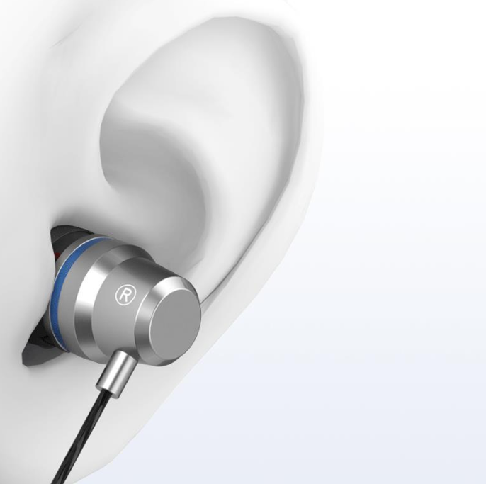 Metal Wired Earphones in Black and Silver