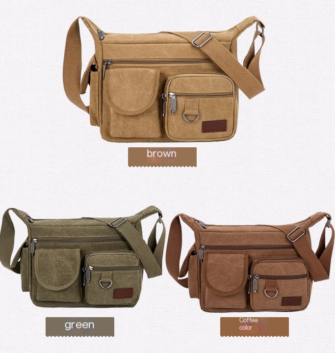 Men's canvas crossbody bag