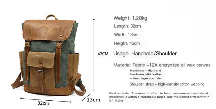Outdoor Military Canvas Backpack Image 3