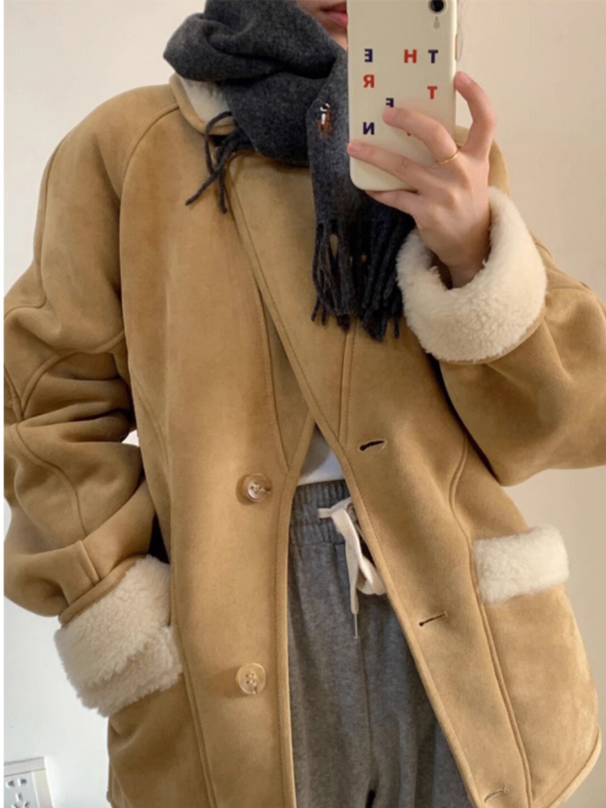 Suede Short Coat Image 3