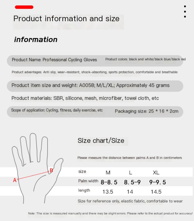 Half Finger Cycling Gloves Black and White