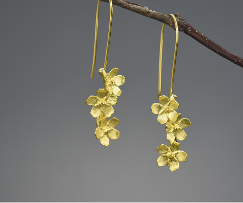 Flower Earrings Silver