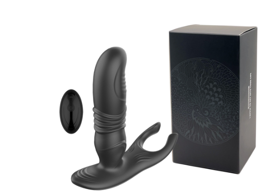 Male vibrator with back and forth and KEY remote control - Free Shipping image