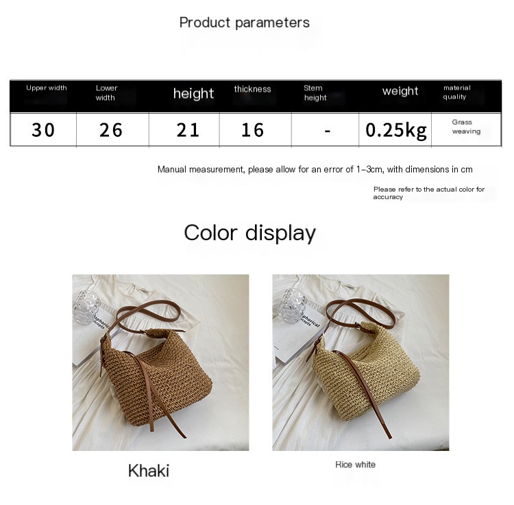 U-shaped straw crossbody bag