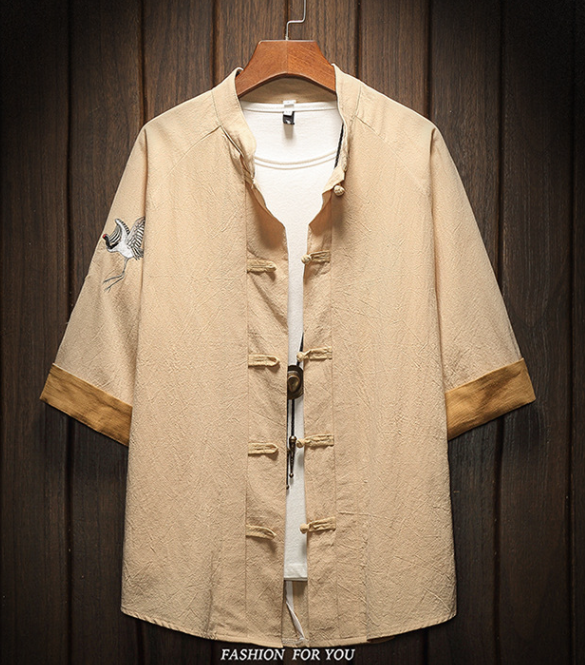 Crane Embroidered Shirt Image 2