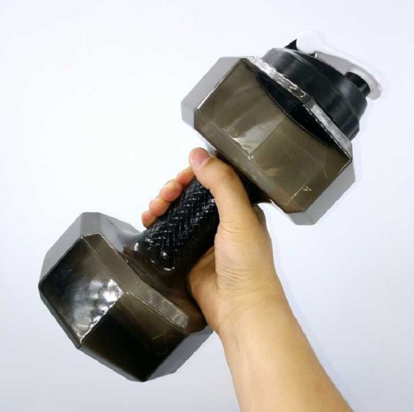 Dumbbell Water Bottle Green
