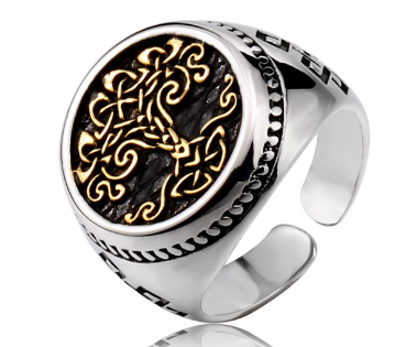 Tree of Life Stainless Steel Open Ring Image 3