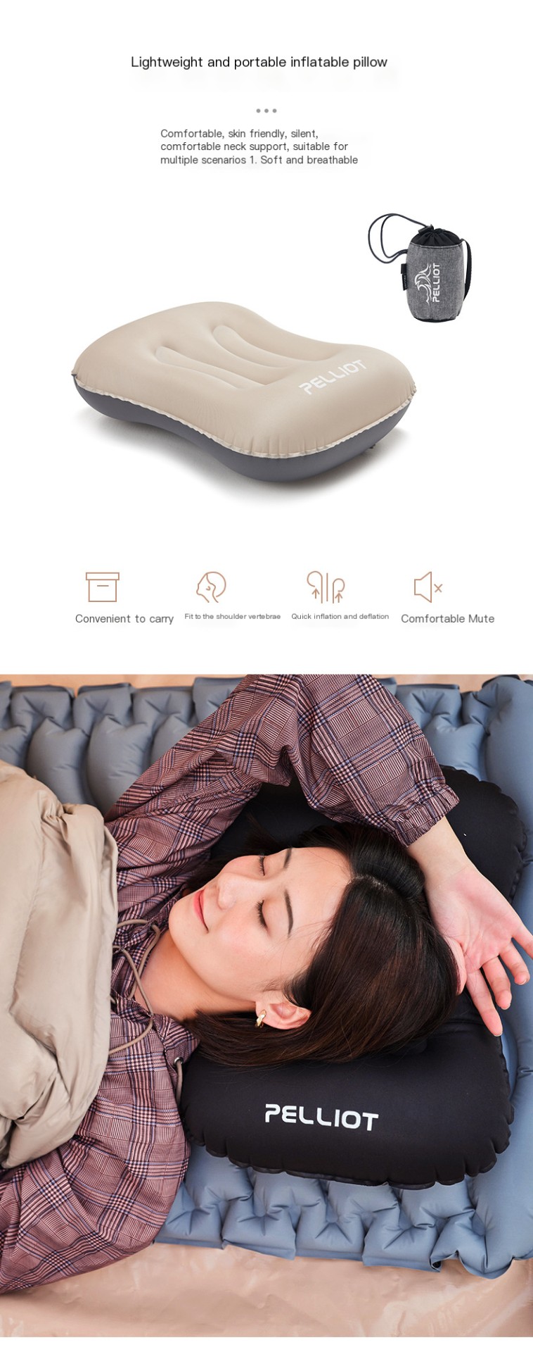 Camping Pillow in Use