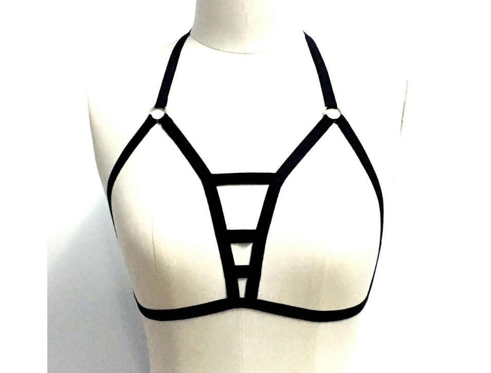 Gothic Body Harness Bodysuit Image 3