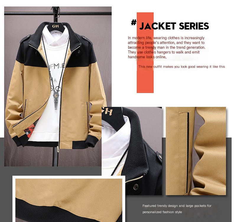 Men's New Color-Block Jacket Image 6