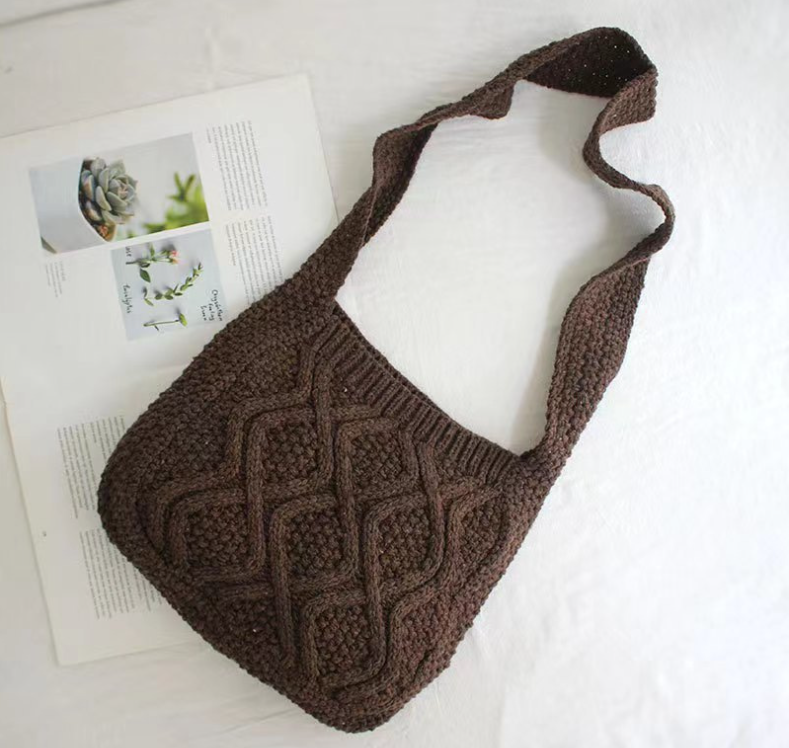 Literary Crochet Shoulder Bag - Lifestyle Image