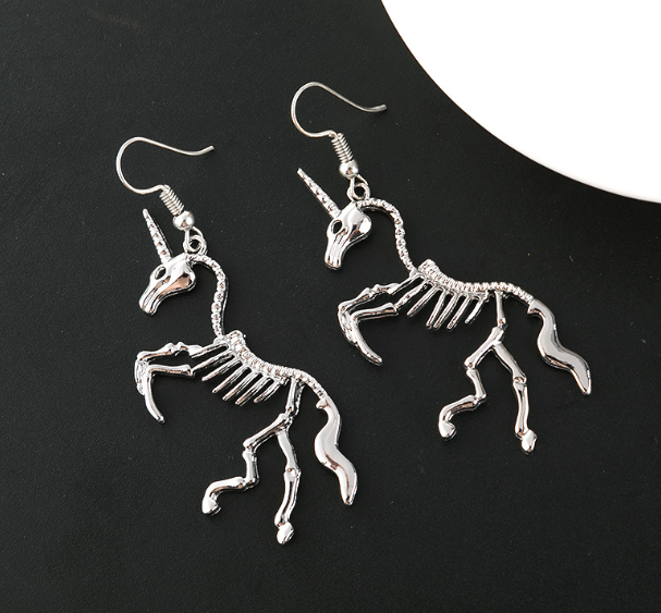 Unicorn Skeleton Earrings Image 2