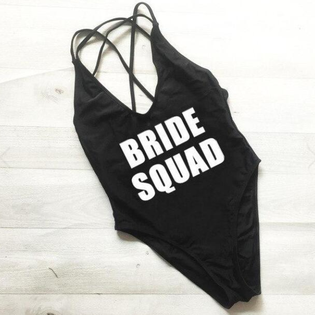 Bride Squad Crossback Swimsuit Image 4
