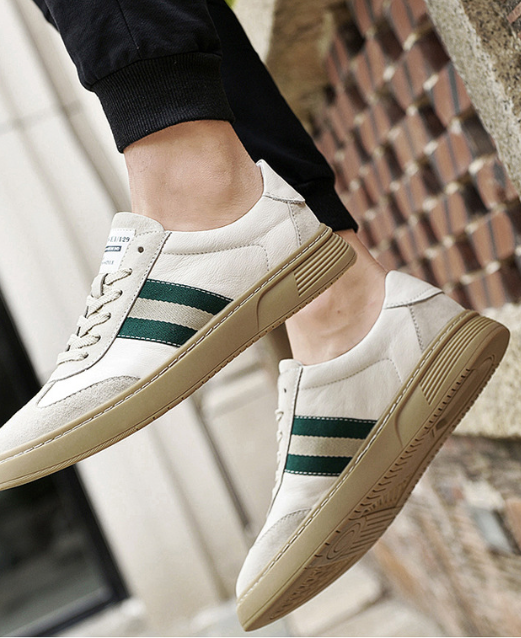 Men's Leather Sneakers Forest - Black