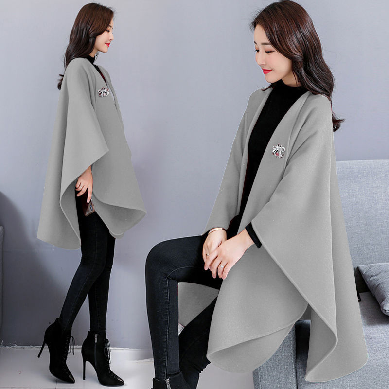 Fashion Longfengni Women's Woolen Cape Coat Image 4