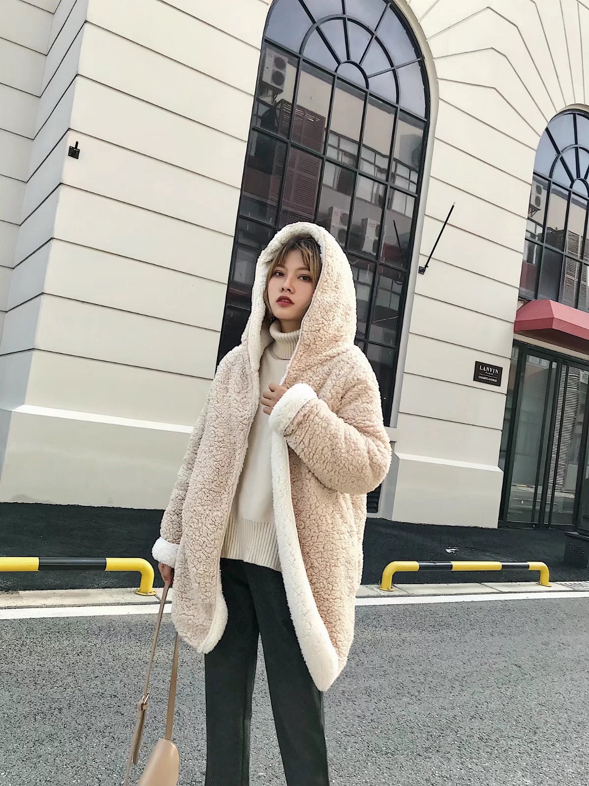 Women Terry Double Sided Lazy Coat - Model Worn