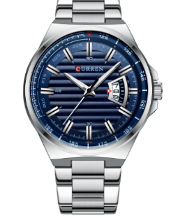 Curren 8375 Watch - Silver and Blue