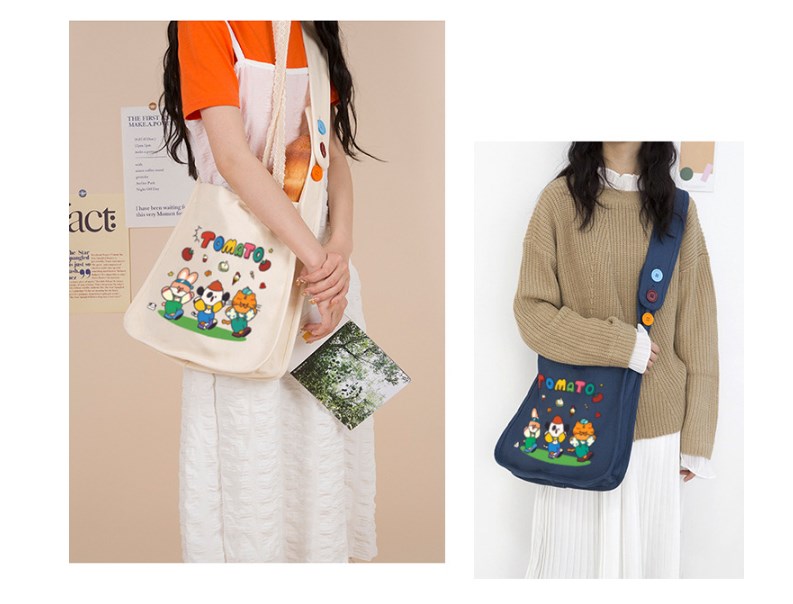 Stylish Colorful Button Shoulder Bag
